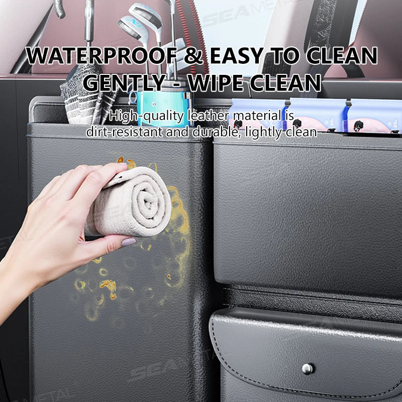 Premium Hanging Leather Car Trunk Storage Organizer