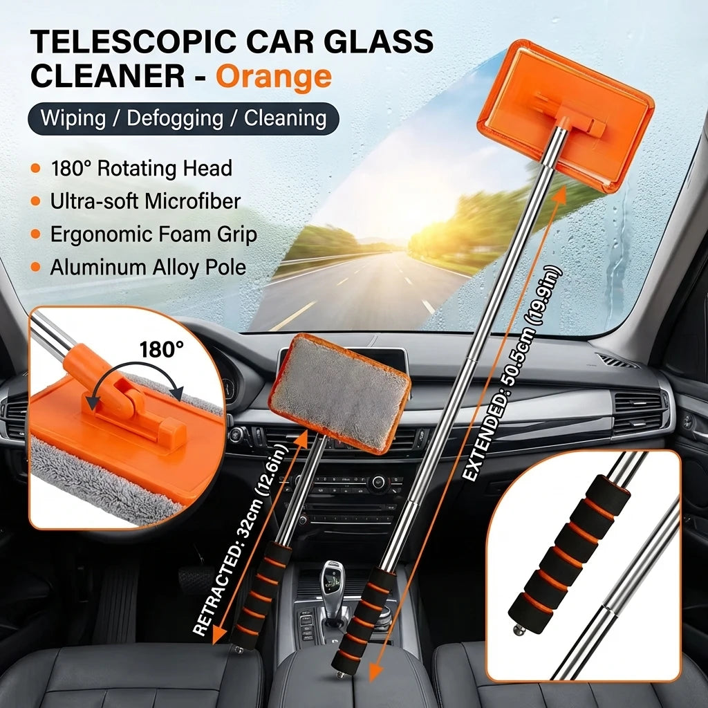Premium Extendable Windshield Cleaning Brush – Streak-Free Car Glass Cleaner