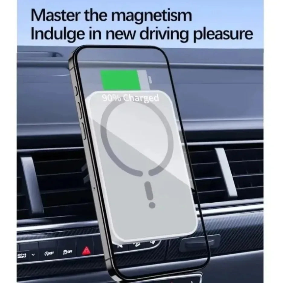 Magnetic Car Wireless Charger Air Vent GPS Phone Holder Stand for Magsafe Iphone 17 16 15 14 13 12 Pro Max Cell Fast Charging