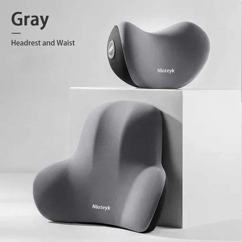 Premium Memory Foam Car Neck & Lumbar Support Set