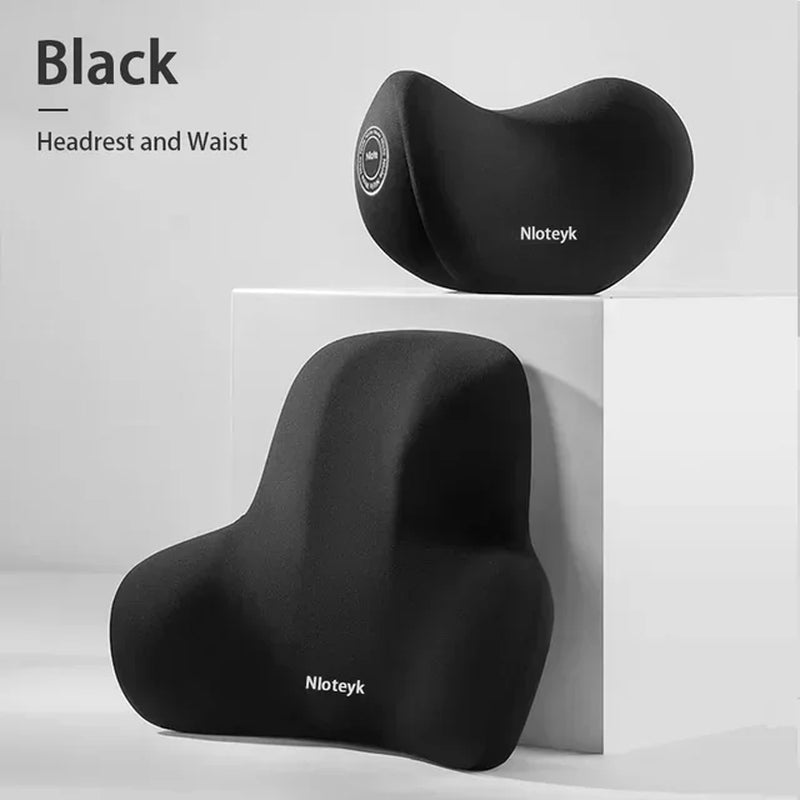Premium Memory Foam Car Neck & Lumbar Support Set