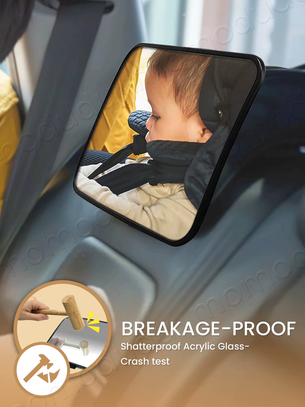 Premium Baby Car Mirror – Shatterproof Rear Facing Infant Safety Mirror