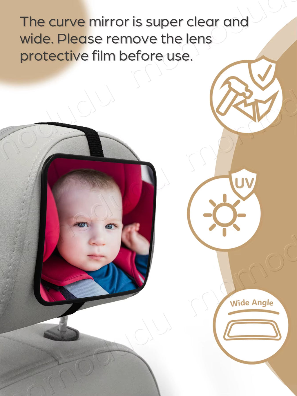 Premium Baby Car Mirror – Shatterproof Rear Facing Infant Safety Mirror