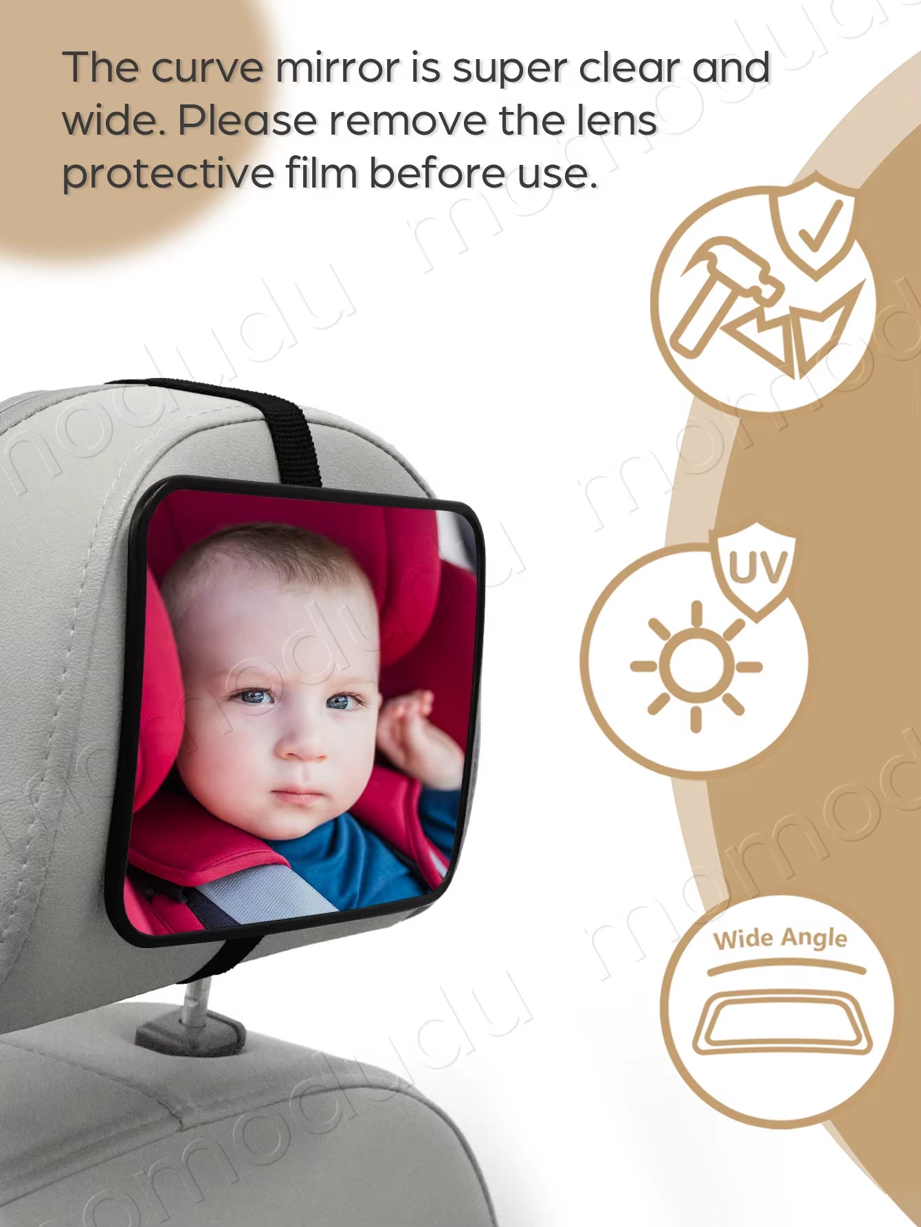 Premium Baby Car Mirror – Shatterproof Rear Facing Infant Safety Mirror