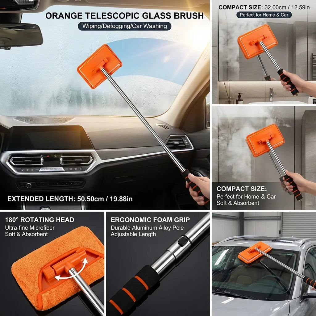 Premium Extendable Windshield Cleaning Brush – Streak-Free Car Glass Cleaner