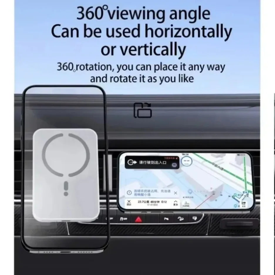 Magnetic Car Wireless Charger Air Vent GPS Phone Holder Stand for Magsafe Iphone 17 16 15 14 13 12 Pro Max Cell Fast Charging