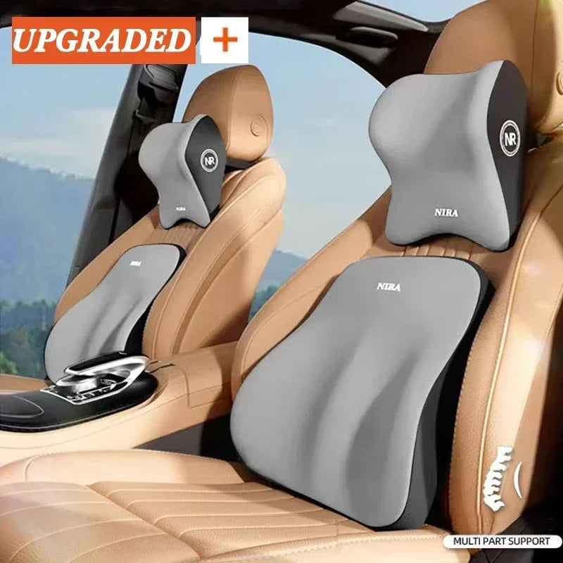 Premium Memory Foam Car Neck & Lumbar Support Cushion
