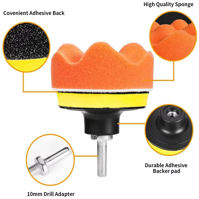 Professional Car Polishing Pad Kit – Foam Buffing Set for Car Detailing