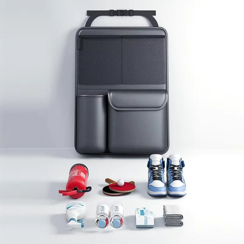 Premium Leather Multi-Pocket Car Trunk Organizer