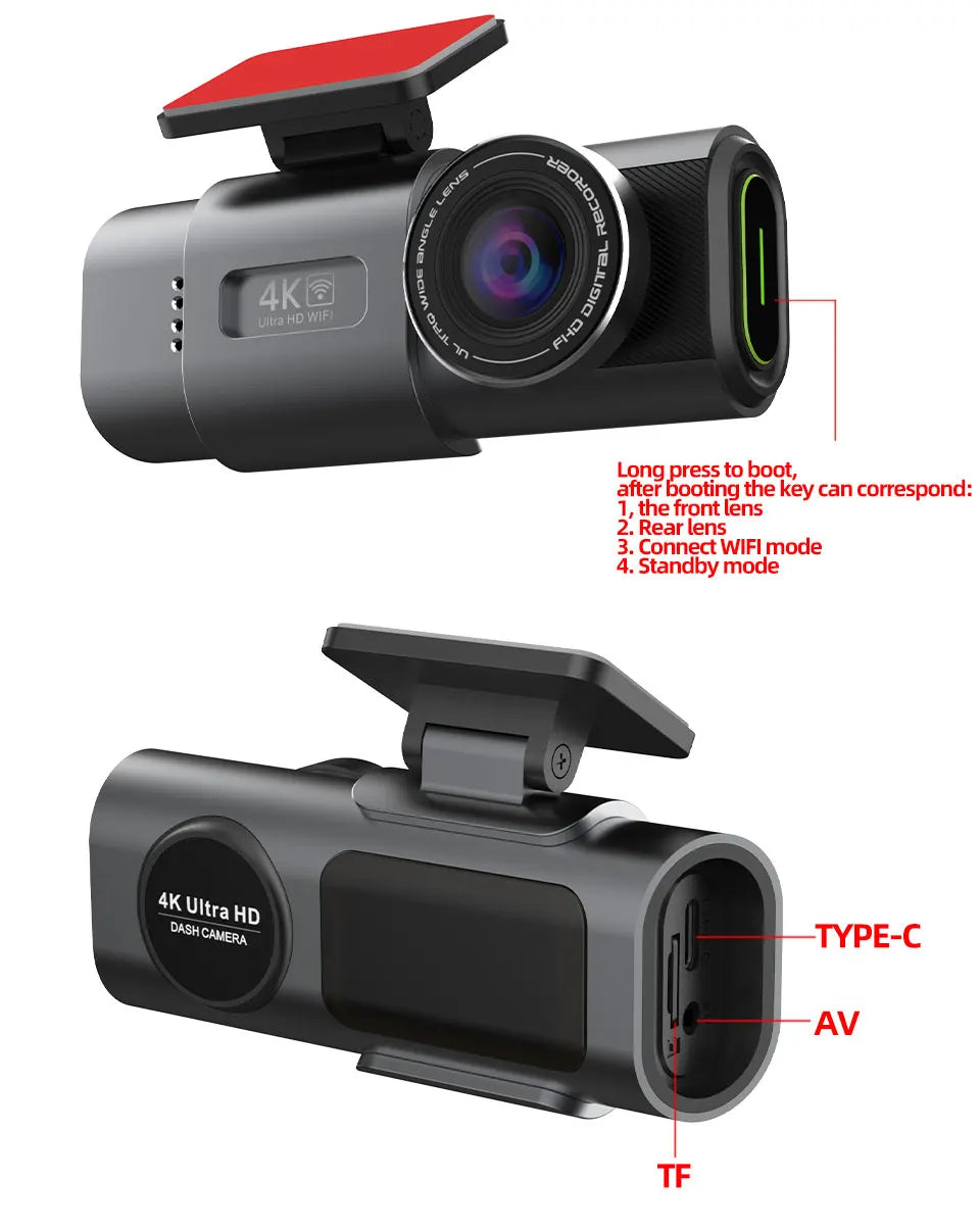 Acceo B53P 4K Dash Cam – Front Camera | 64G SD Card
