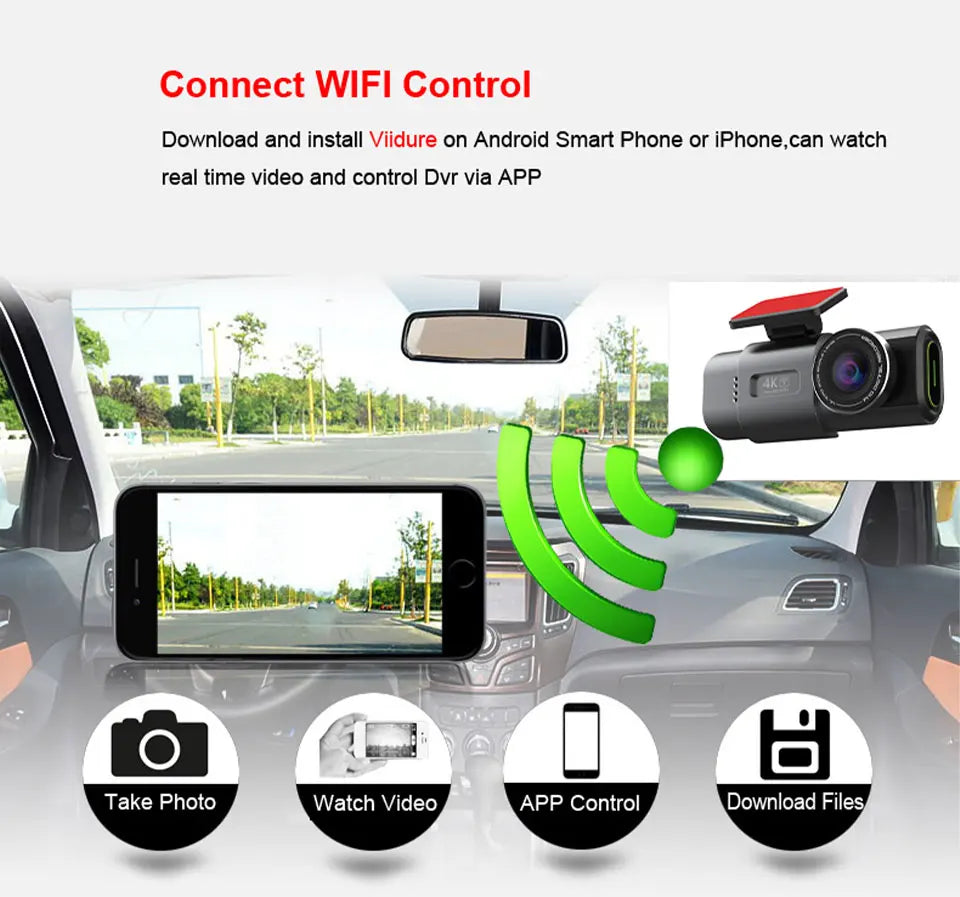Acceo B53P 4K Dash Cam – Front Camera | 64G SD Card