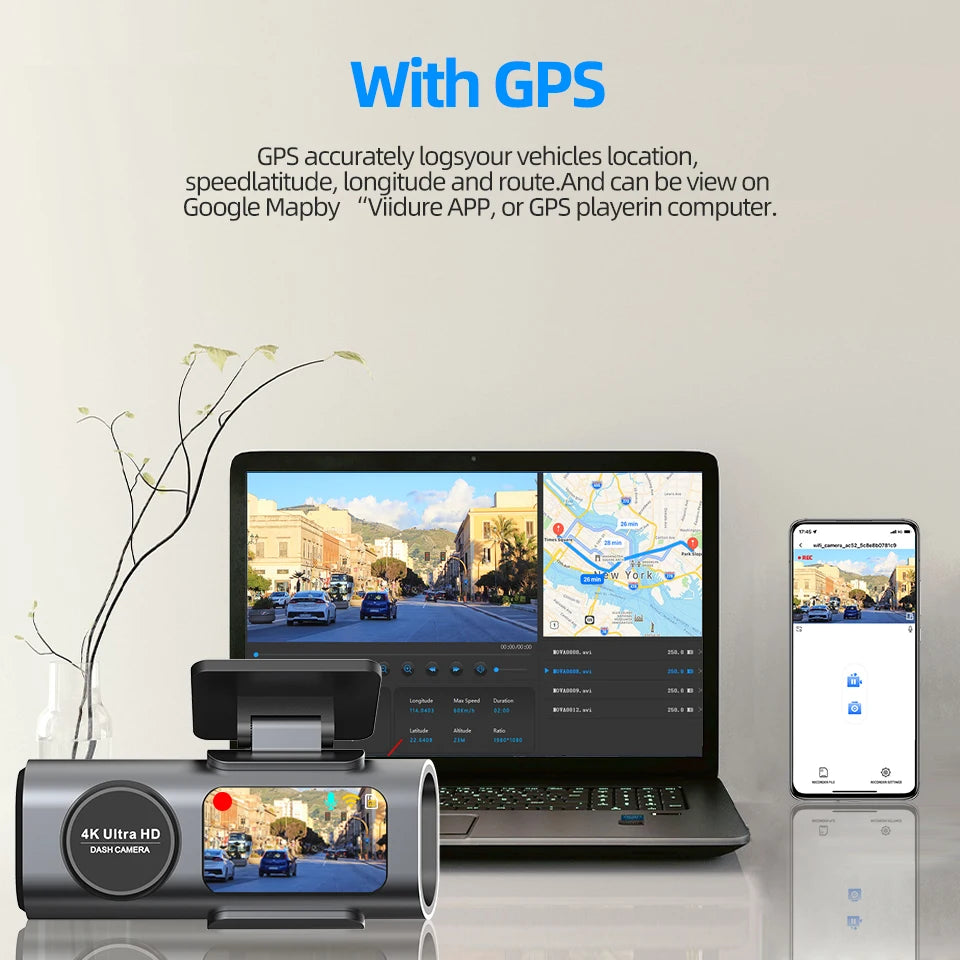Acceo B53P 4K Dash Cam – Front Camera | 32G SD Card