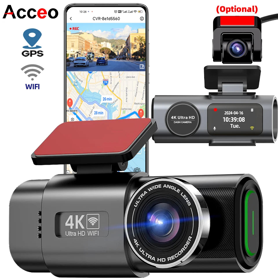Acceo B53P 4K Dash Cam – Front Camera | 32G SD Card