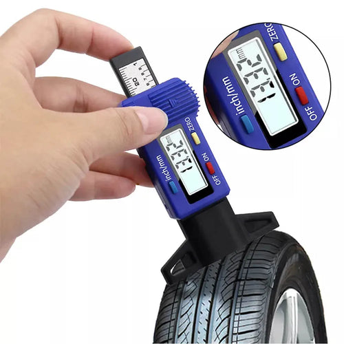 Digital Car Tyre Thickness Gauges Depth Meter for Safe Auto Tyre Tread Monitoring Tyre Wear Detection Measure Caliper Instrument