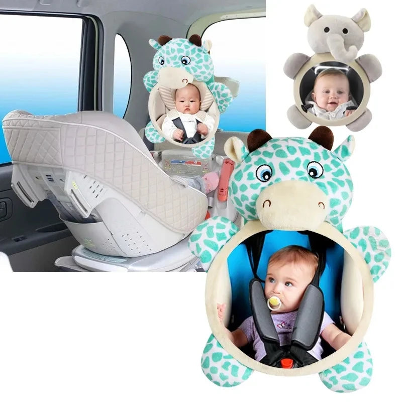 Plush Animal Wide-View Baby Car Mirror