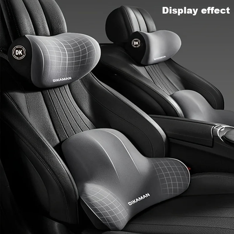 Premium Memory Foam Car Neck & Lumbar Support Set