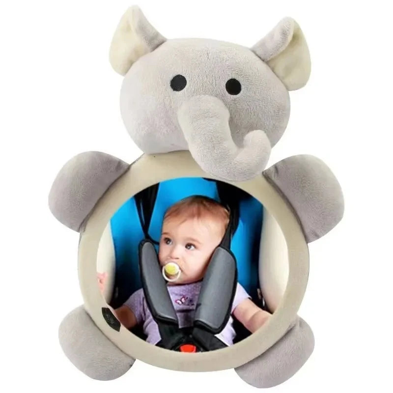 Plush Animal Wide-View Baby Car Mirror