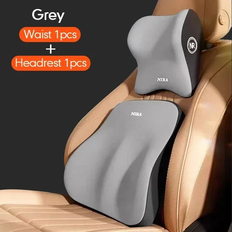 Premium Memory Foam Car Neck & Lumbar Support Cushion