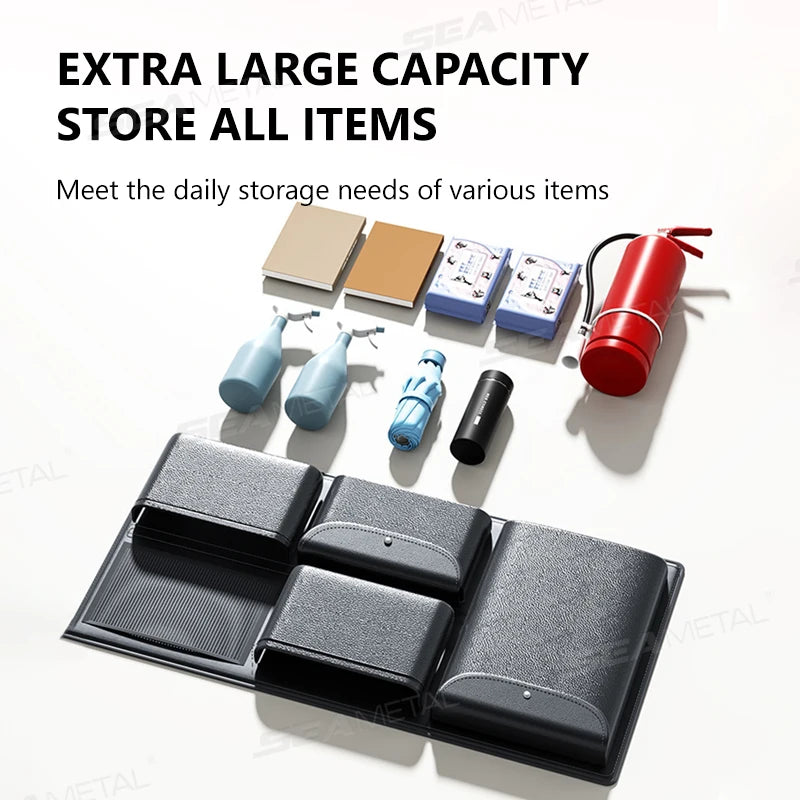 Premium Hanging Leather Car Trunk Storage Organizer