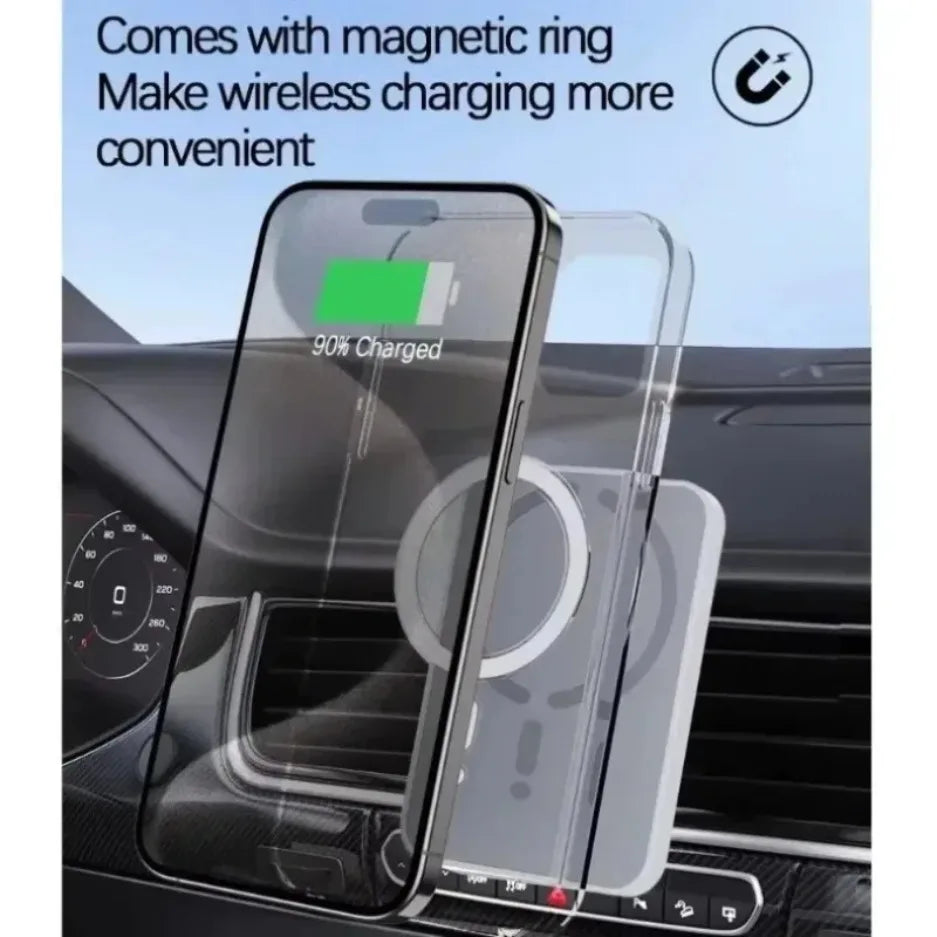 Magnetic Car Wireless Charger Air Vent GPS Phone Holder Stand for Magsafe Iphone 17 16 15 14 13 12 Pro Max Cell Fast Charging