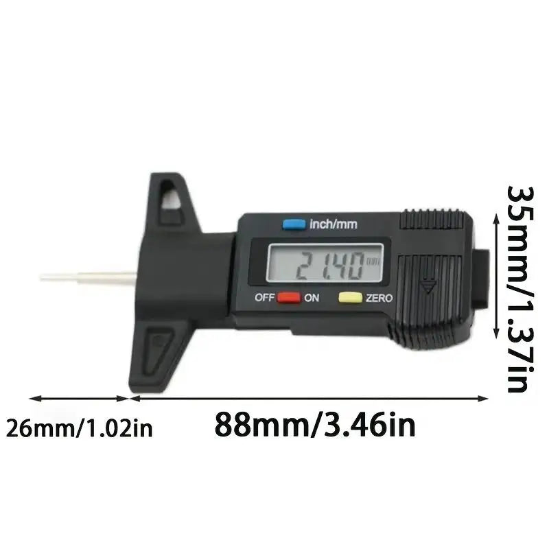 Digital Car Tyre Thickness Gauges Depth Meter for Safe Auto Tyre Tread Monitoring Tyre Wear Detection Measure Caliper Instrument