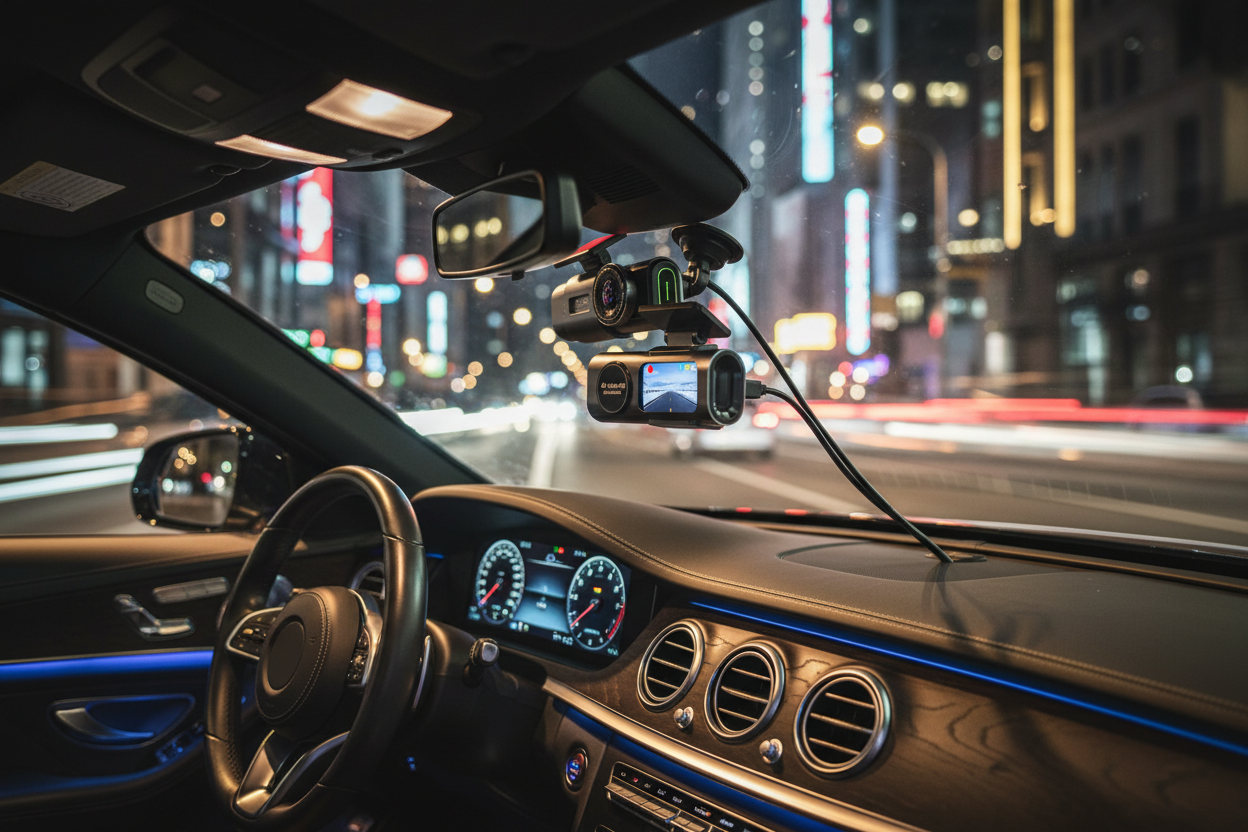 Acceo B53P 4K Dash Cam – Mounted in Car