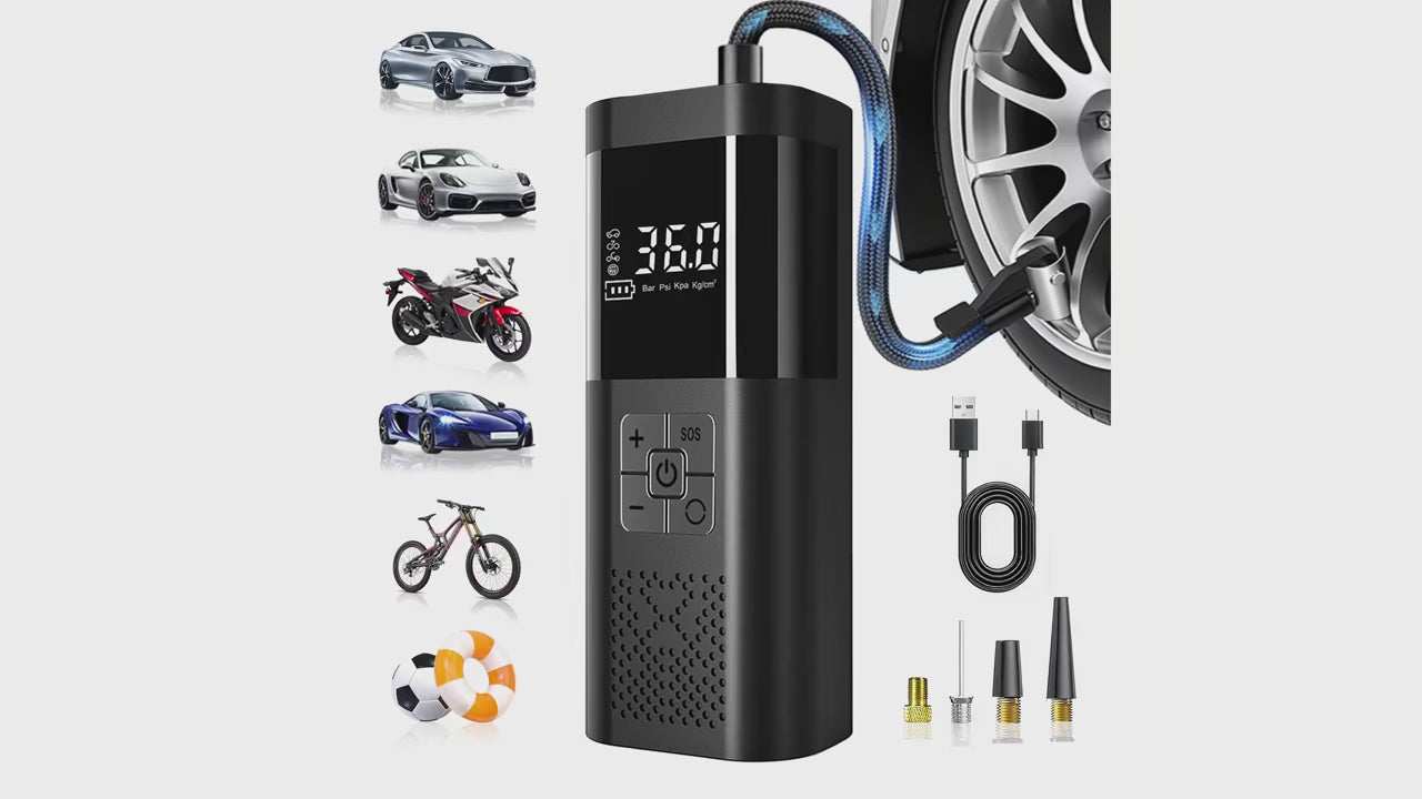 Portable Cordless Tyre Inflator | 150PSI Digital Air Pump | Car Motorcycle Bike | Australia