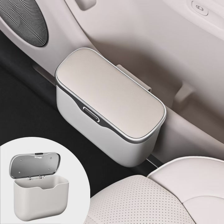 Car Trash Can with Lid | Auto Interior Bin | Wet & Dry Use